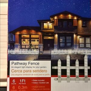 Pathway Fence Holiday Lights - White